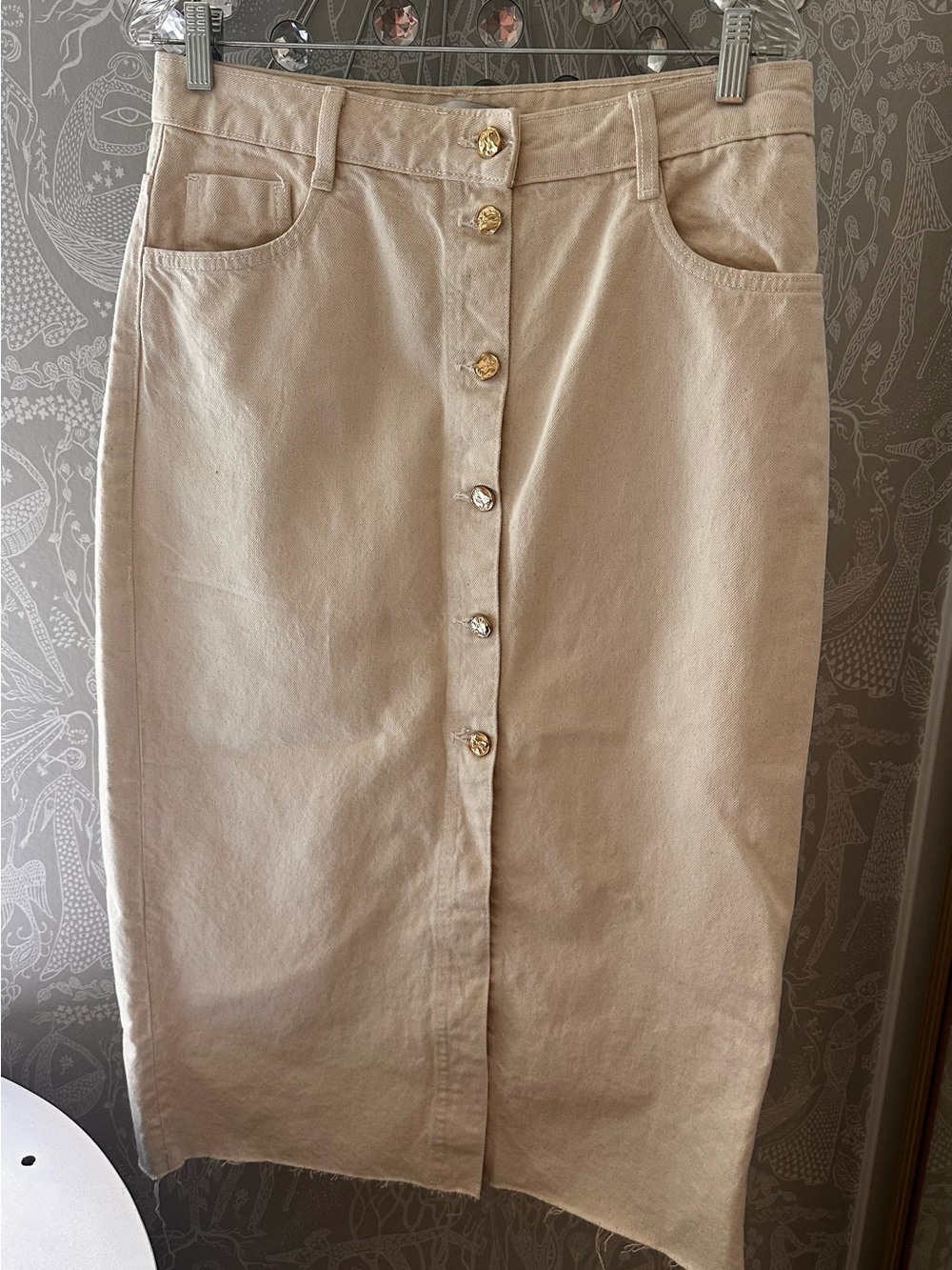 ZARA Beige Button-Front Women's Skirt